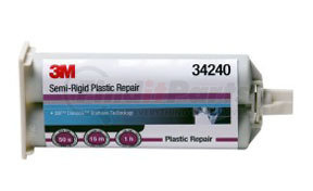 3M 34240 Multi-Purpose Adhesive Semi-Rigid Plastic Repair, Two-part Urethane, 47.3 mL Cartridge 6/Case