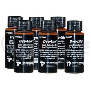 TP3900 by TRACERLINE - Dye-Lite® Water-Based Engine Coolant & Auto Body Leak Check Dyes, 6-Pack, 1 oz.