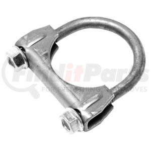 H400PZ by ANSA - 4" Heavy Duty 3/8" U-Bolt Exhaust Clamp with Flange Nuts - Zinc Plated Steel