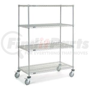 168219B by GLOBAL INDUSTRIAL - Nexel&#174; Chrome Wire Shelf Truck 48x24x69 1200 Pound Capacity with Brakes