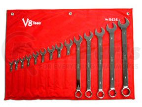 9414 by V8 HAND TOOLS - Long Pattern SAE Combo Wrench Set 14pc.