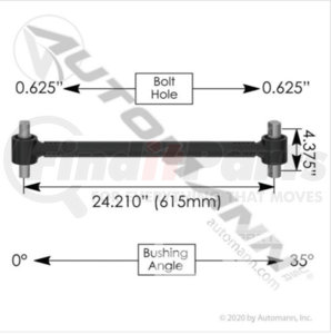 TMR536 by AUTOMANN - AUTOMANN FREIGHTLINER 24.210" TORQUE ROD
