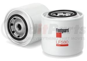LF580 by FLEETGUARD - Engine Oil Filter - 4.22 in. Height, 4.24 in. (Largest OD)