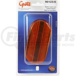 90123-5 by GROTE - Marker Light Lens - Oval, Amber, For Single Bulb