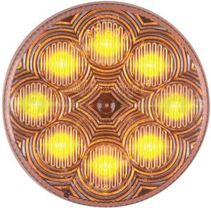 M16280YCL by MAXXIMA - Side Marker Light - 2-1/2", 8 Amber Vantage LEDs with Clear Lens