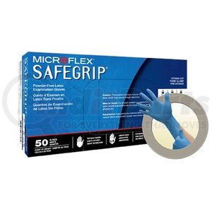 SG375L by MICROFLEX - SafeGrip® Powder-Free Latex Examination Gloves, Blue, Large