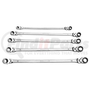ex-pffgbxz-5pc by MOUNTAIN - 5 Piece Metric Double Box Universal Spline Reversible Ratcheting Wrench Set