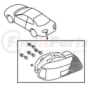 MR162901 by CHRYSLER - Back Up Light - Driver Side, fits 1995-2000 Chrysler Sebring and Dodge Avenger