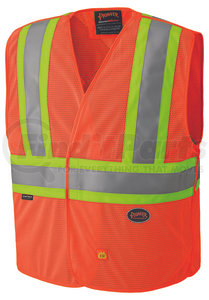 V2510850U-L/XL by PIONEER SAFETY - Flame Resistant Hi-Viz Vest - Hi-Viz Orange, Size L/XL