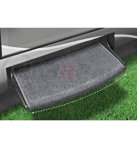 2-0206 by PREST-O-FIT - Prest-O-Fit 22in Stone Gray Wraparound Radius Step Rug