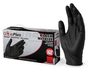 GPNB48100XL by AMMEX GLOVES - GlovePlus Nitrile Industrial Latex Free Disposable Gloves | Black | 5-6 mils | XL | Box of 100