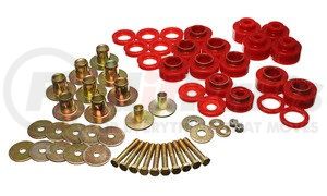 3.4170R by ENERGY SUSPENSION - Body Mount Set; Red; Performance Polyurethane; Includes Hardware;