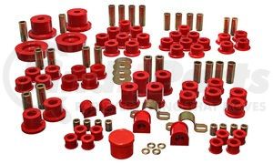 11.18102R by ENERGY SUSPENSION - Hyper-Flex System; Red; Incl. Front And Rear Control Arm Bushing; Rear Differential Bushing Set; Front 19mm And Rear 12.5mm Sway Bar Frame Bushings; Performance Polyurethane;