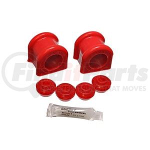 55160R by ENERGY SUSPENSION - Sway Bar Bushing Set; Red; Front; Bar Dia. 36mm; Incl. End Link Bushing For One End Of Link; Performance Polyurethane;