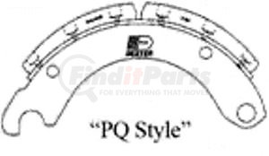 BP22-017 by TRAILER PARTS PRO - Redline 12 1/4x4 PQ Style Air Brake Shoe/Linings w/Repair Kit