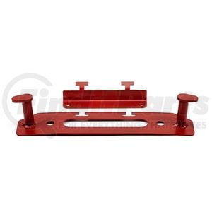 102300 by WARN - Mounts Behind Fairlead to Fill Gap In Factory Bumper; Powder Coated; Red; With License Plate Mounting Bracket and Stanchions For Winch Rope and Hook