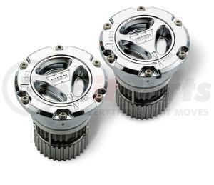95070 by WARN - 3 Piece Design 35 Spline 6 Bolt Chrome Finish Set Of 2