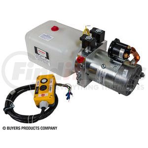 Buyers Products PU642LRA Snow Plow Hydraulic Pump Buyers 4-Way DC Power Unit-Electric Controls Horizontal 1.5 Gallon Poly
