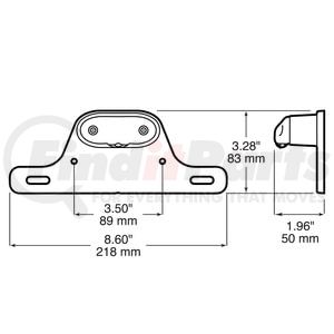 M290B-P by PETERSON LIGHTING - LED License Light, Oval, w/ Poly Bracket 3"X 1.23", white, bulk pack