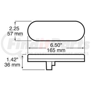 V821R-22 by PETERSON LIGHTING - 821A-22/822A-22 Series Piranha&reg; LED 6" Oval Stop/Turn/Tail and Amber Park/Turn Light - Red Grommet Mount