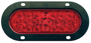 M822R-22 by PETERSON LIGHTING - 821A-22/822A-22 Series Piranha&reg; LED 6" Oval Stop/Turn/Tail and Amber Park/Turn Light - Red Flange Mount