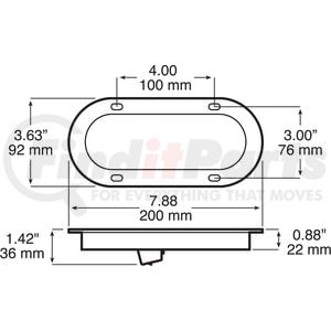 823R-22 by PETERSON LIGHTING - 820-22/823-22 Series Piranha&reg; LED 6" Oval Stop/Turn/Tail and Amber Park/Turn Light - Red Flange Mount