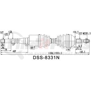 8331N by DIVERSIFIED SHAFT SOLUTIONS (DSS) - CV Axle Shaft