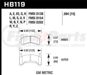 HB119W594 by HAWK FRICTION - BRAKE PADS