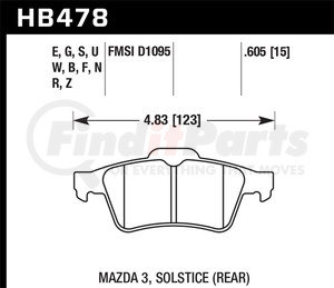 HB478F605 by HAWK FRICTION - BRAKE PADS