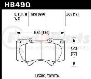 HB490B665 by HAWK FRICTION - BRAKE PADS