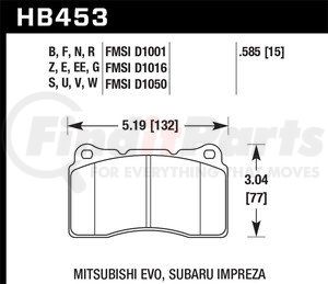 HB453F585 by HAWK FRICTION - PADS HPSAR/CAD/MIT/SUB