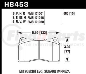 HB453N585 by HAWK FRICTION - PAD HP+ALFA/ROMEO/CAD/MIT