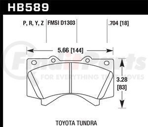 HB589Y704 by HAWK FRICTION - BRAKE PADS LTS