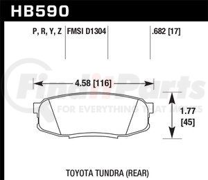 HB590P682 by HAWK FRICTION - RR PAD TOY TUNDRA SPRDUTY