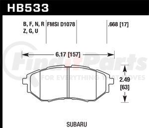 HB533B668 by HAWK FRICTION - BRAKE PADS