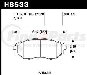 HB533F668 by HAWK FRICTION - BRAKE PADS