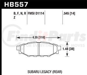 HB557F545 by HAWK FRICTION - REAR PAD LEGACY