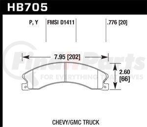 HB705P776 by HAWK FRICTION - BRAKE PAD 2012 GMC 2500