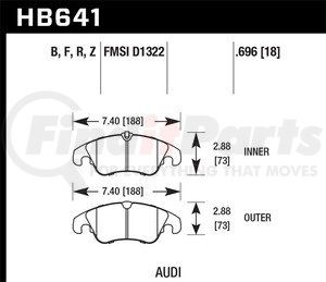 HB641F696 by HAWK FRICTION - HPS PAD AUDI A4 2010