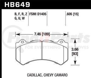 HB649Z605 by HAWK FRICTION - ST BRK PADS PERF CERAMIC