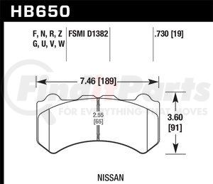 HB650F730 by HAWK FRICTION - PERF STREET PADS HPS