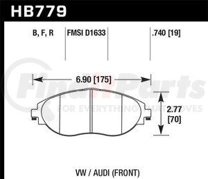 HB779B740 by HAWK FRICTION - HPS 5.0 BRAKE PADS