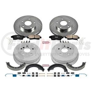 K15059DK by POWERSTOP BRAKES - Z23 Daily Driver Carbon-Ceramic Pads, Drilled + Slotted Rotors, Drum + Shoe Kit