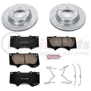 PowerStop Brakes K5873 Disc Brake Kit Z23 Daily Driver Carbon-Fiber Ceramic Brake Pad and Drilled & Slotted Rotor Kit