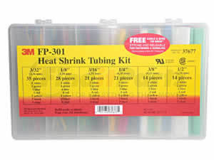 3M 37677 Tubing Heat Shrink Tubing - FP-301-Color-Assortment, 5 Kits/Case, 600 V