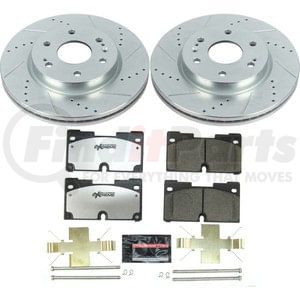 K817236 by POWERSTOP BRAKES - Z36 Truck and SUV Carbon-Fiber Ceramic Brake Pad and Drilled & Slotted Rotor Kit