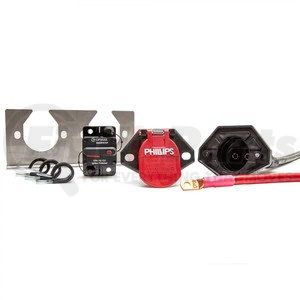 16-2237 by PHILLIPS INDUSTRIES - Dual Pole QCS2® Straight Back Kit - 2 ga., 48” Terminated Lead, Includes Socket (16-324), Bracket (15-791), 120 Amp CB, and (3) Cushion Clamps