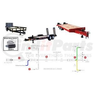 34-2023-160 by PHILLIPS INDUSTRIES - Trailer Wiring Harness - 16 ft. Trailer, Mid-Main with Marker and Electric Brake Drop