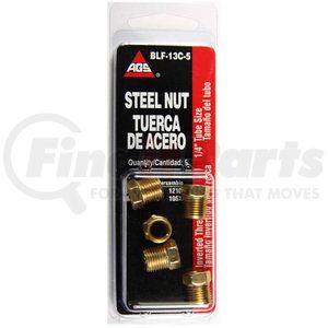 BLF-13C-5 by AGS COMPANY - Steel Tube Nut, 1/4 (7/16-24 Inverted), 5/card