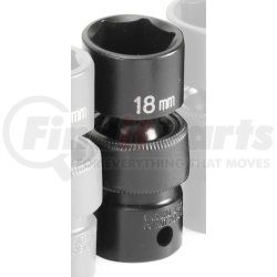 1018UM by GREY PNEUMATIC - 3/8" Drive x 18mm Standard Universal Impact Socket